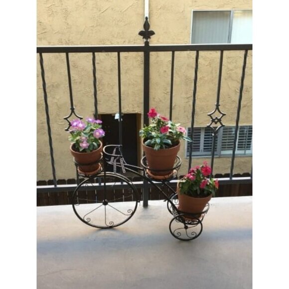 Tricycle Plant Stand - Flower Pot Cart Holder - Ideal for Home, Garden, Patio - Picture 1 of 3